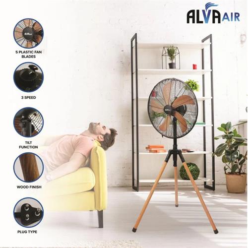 Alva Air 40cm Wooden Finish Tripod Fan 50w Alva