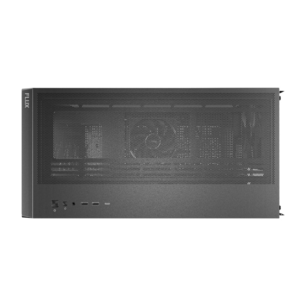 Antec FLUX ATX WOOD Mid Tower Gaming Chassis – Black Antec