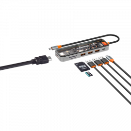 CANYON hub DS-13 7in1 4k USB-C Transparent Space Grey CANYON