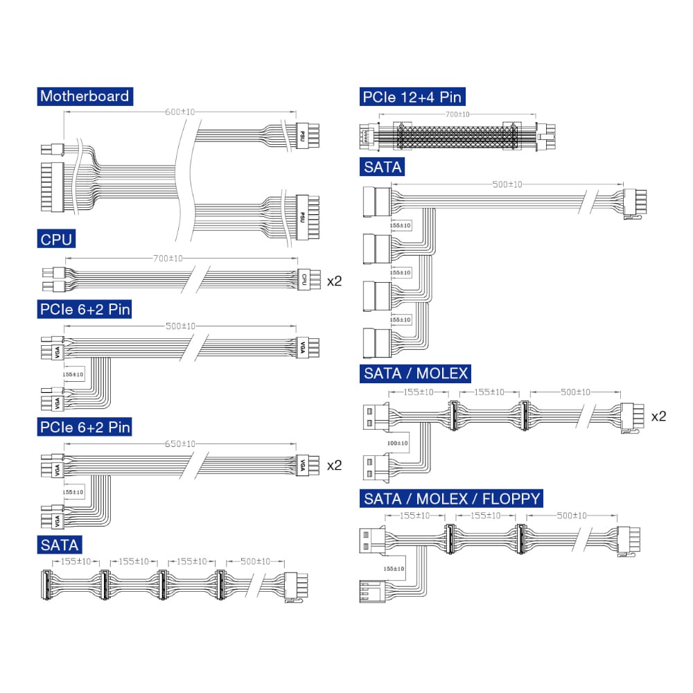 FSP Hydro G Pro 850W ATX3.0(PCIe5.0) 80 PLUS Gold Modular Power Supply FSP