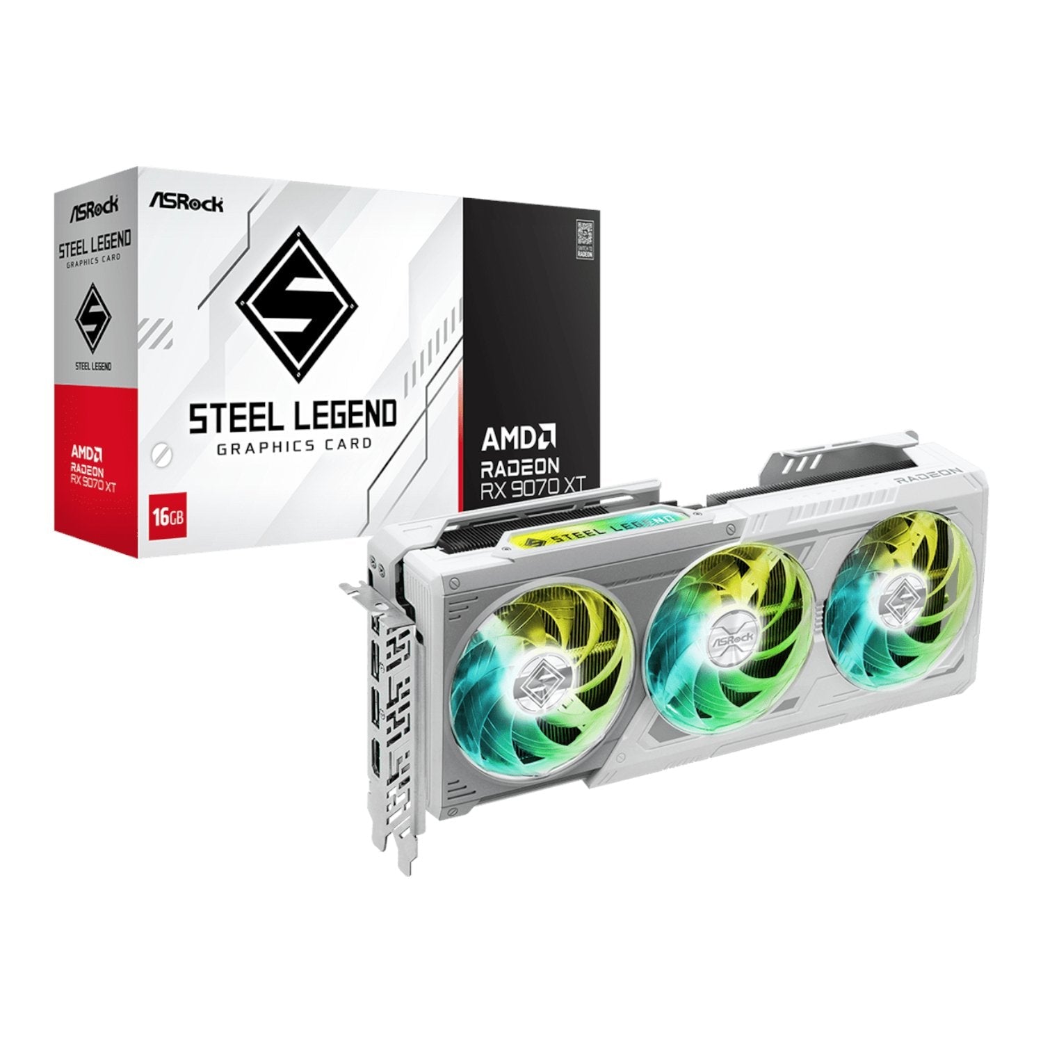 ASRock AMD Radeon RX 9070 XT Steel Legend 16GB Graphics Card ASRock