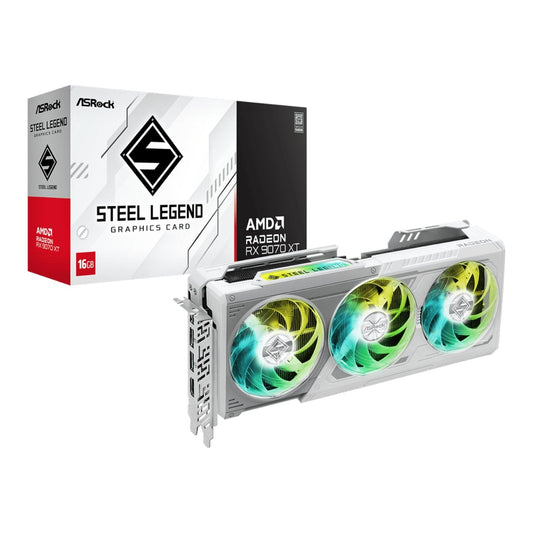 ASRock AMD Radeon RX 9070 XT Steel Legend 16GB Graphics Card ASRock