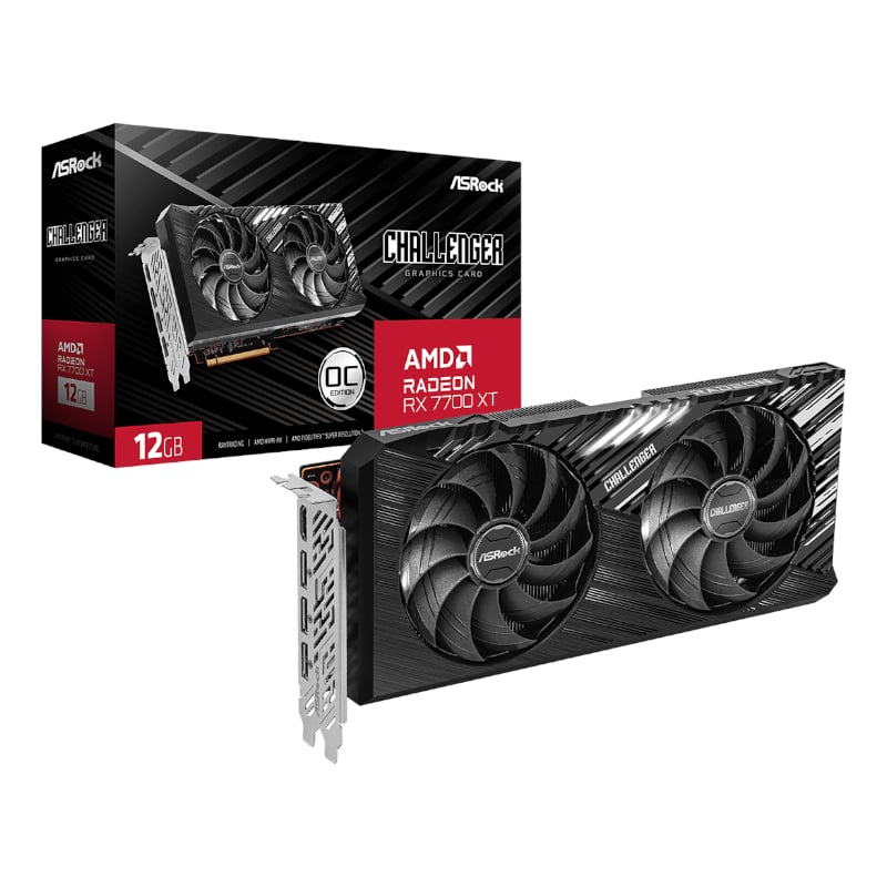 ASRock Radeon RX7700XT Challenger 12G OC 192-BIT Graphics Card ASRock
