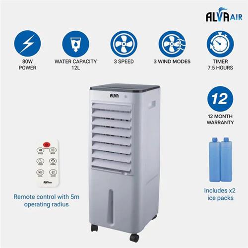Alva Air 12L Evaporative Air Cooler With Remote And Timer Alva