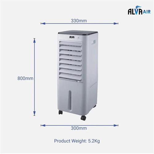Alva Air 12L Evaporative Air Cooler With Remote And Timer Alva