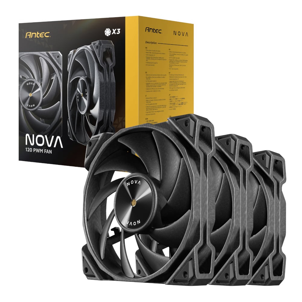 Antec NOVA 120 PWM Fan 3 Pack with Speed Controller – Black Antec