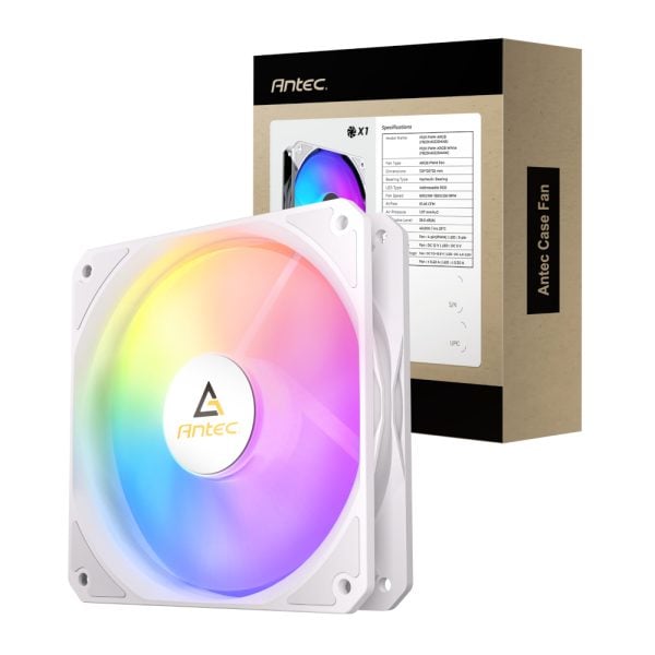 Antec P12 PWM 120mm ARGB Reverse Case Fan – White Antec