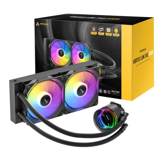 Antec VORTEX LUM 240 ARGB AIO CPU Liquid Cooler – Black Antec