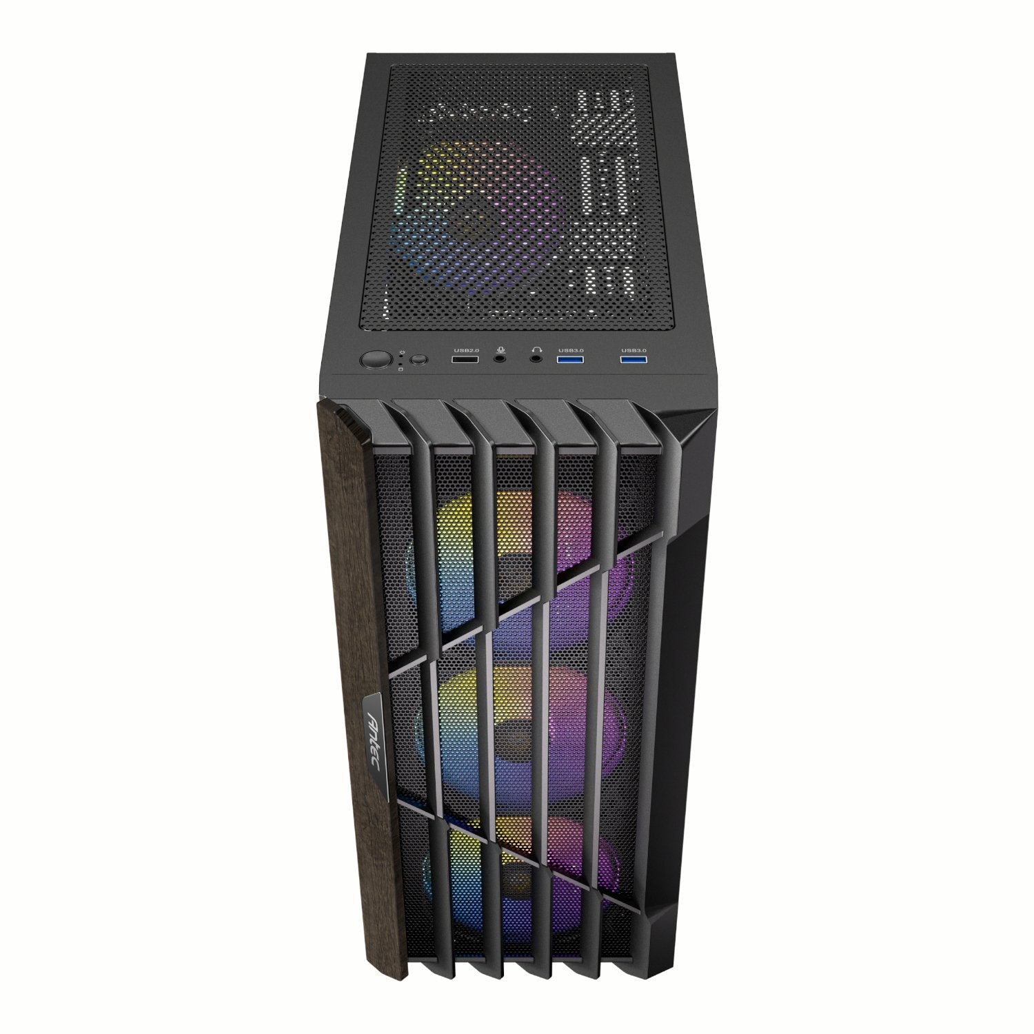 Antec AX63 Wood ARGB ATX Mid Tower Gaming Chassis – Black Antec