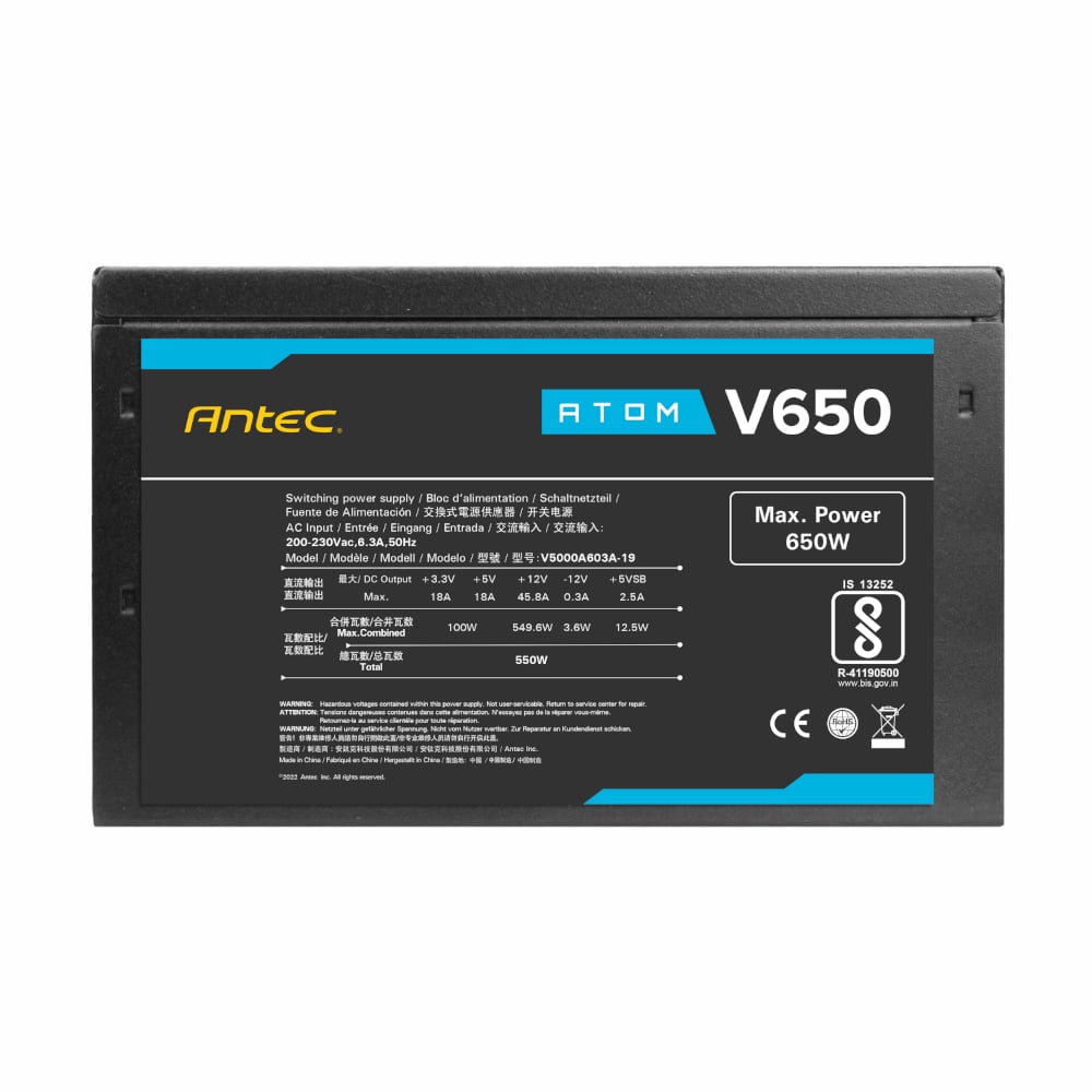 Antec Atom V650 Non-Modular Power Supply Antec