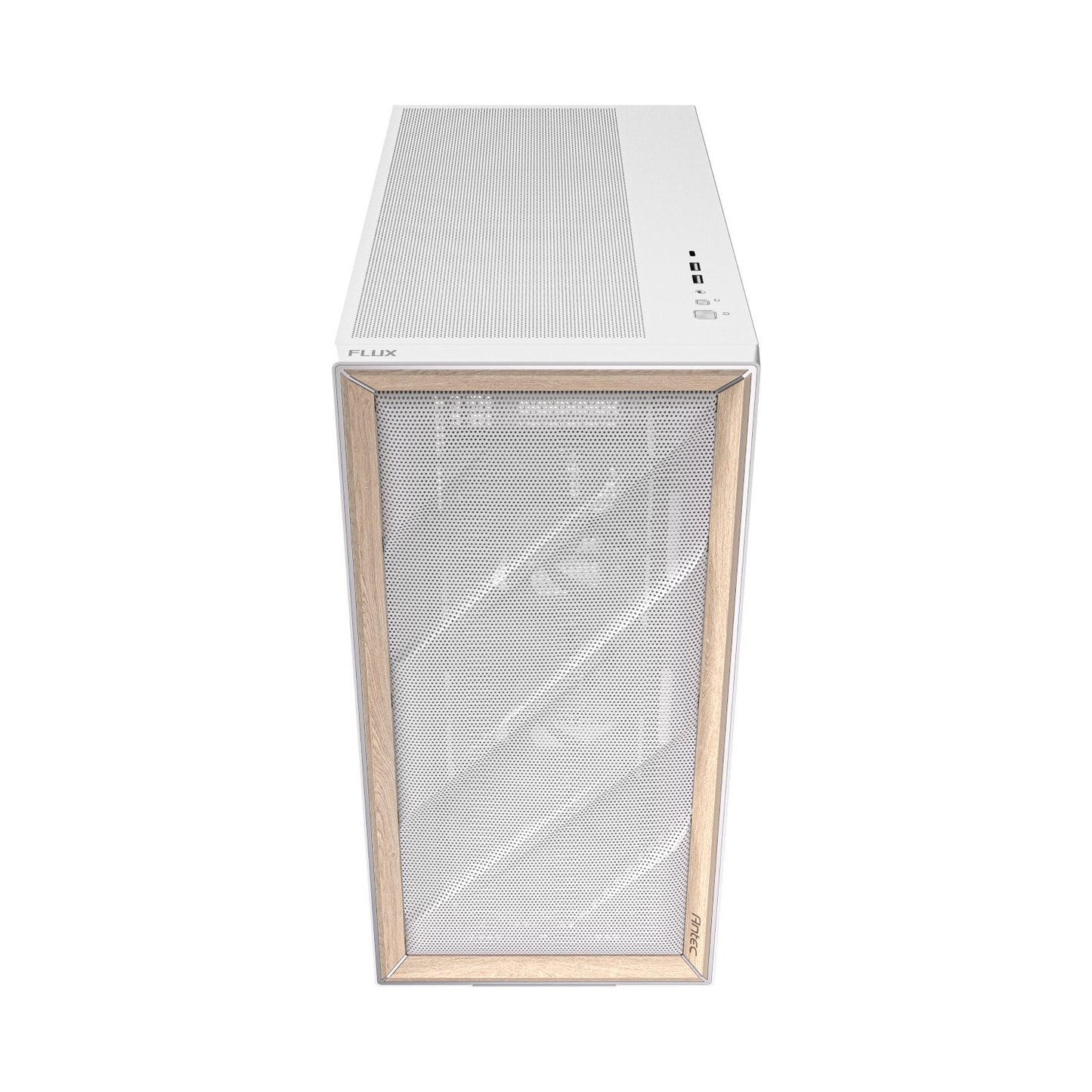 Antec FLUX Mid-Tower E-ATX Gaming Chassis Wood Front Panel – White Antec