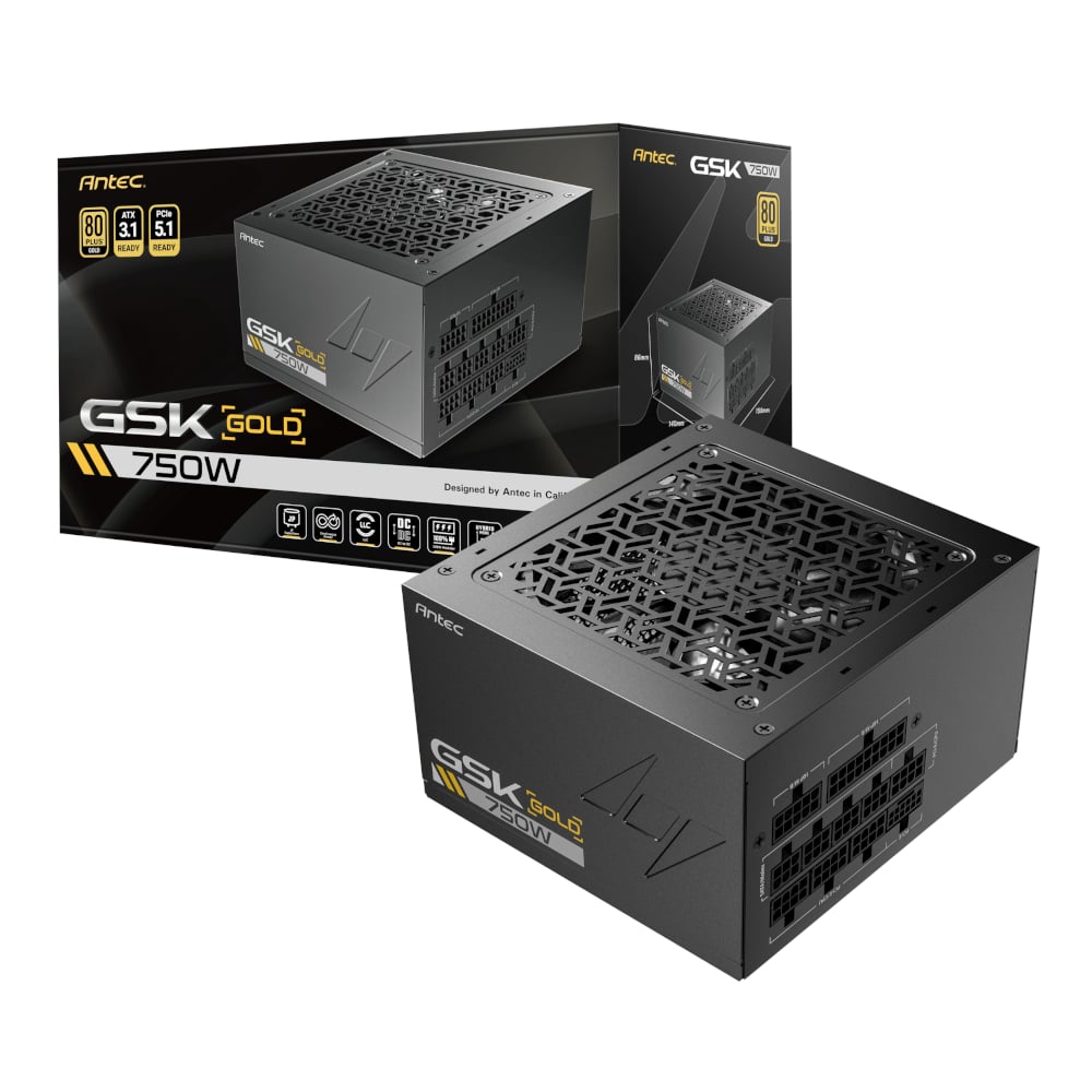 Antec GSK 750W PCIe 5.1 Gen5 80 PLUS Gold Fully Modular Power Supply Antec