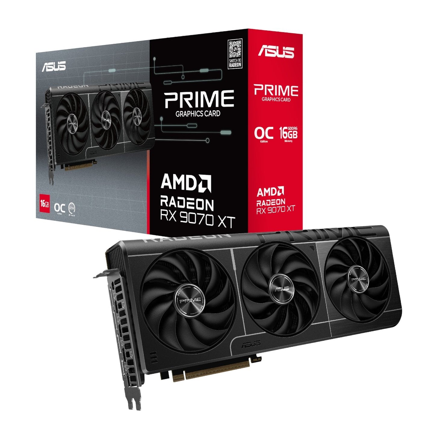 Asus Prime Radeon RX9070 XT OC Edition 16GB GDDR6 Graphics Card ASUS