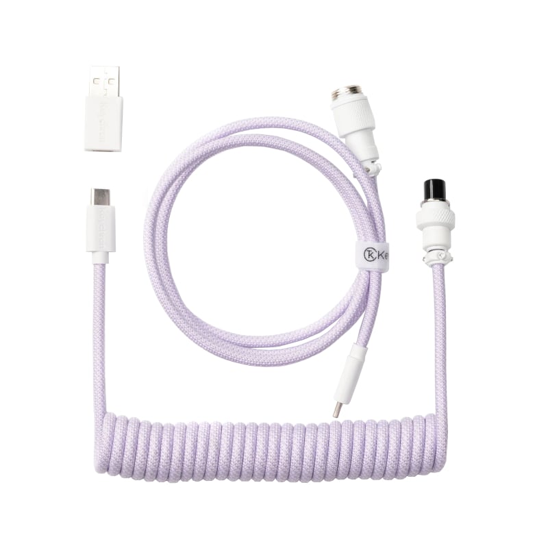 Keychron Coiled Aviator Cable – Light Purple/Straight Keychron