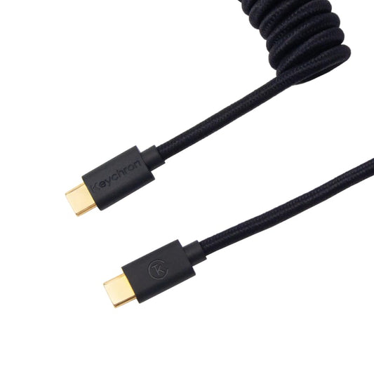 Keychron Coiled Aviator Cable – Black/Straight Keychron