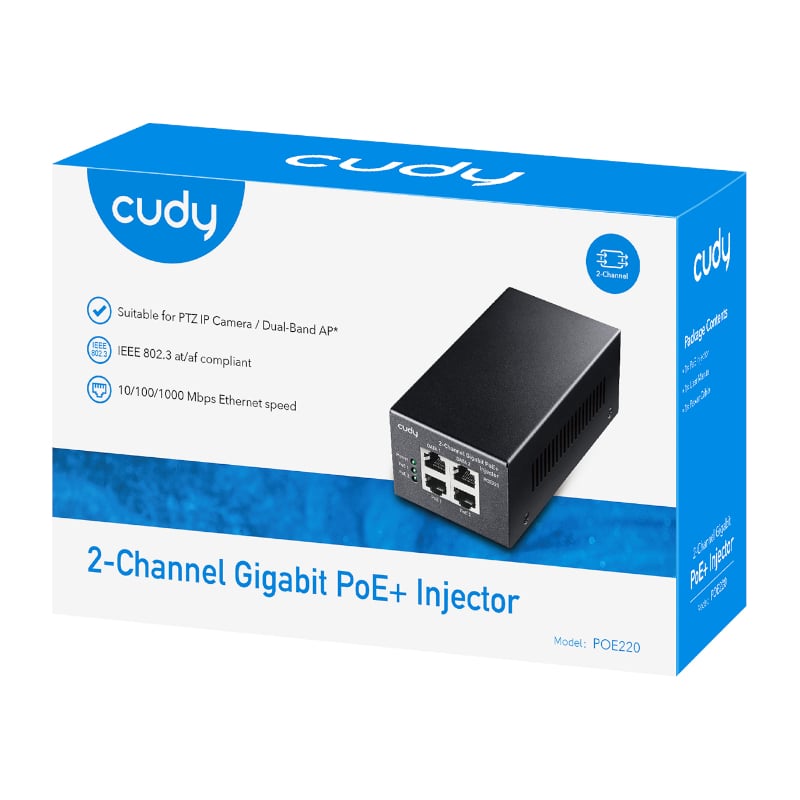 Cudy 2-Channel 30W Gigabit PoE+ Injector Cudy