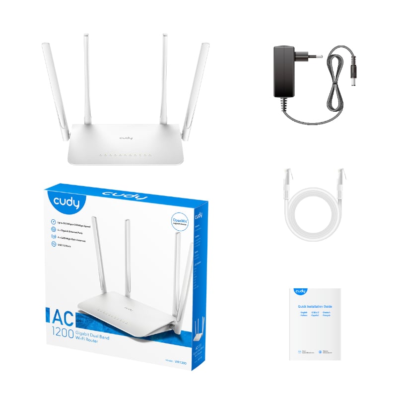 Cudy AC1200 Gigabit Wi-Fi Mesh Router Cudy