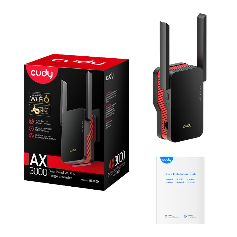 Cudy AX3000 WiFi Range Extender | Wall Plug Cudy