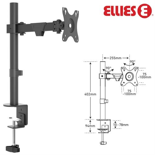 Ellies Single Arm Height Adjustable Desktop Screen Mount ellies