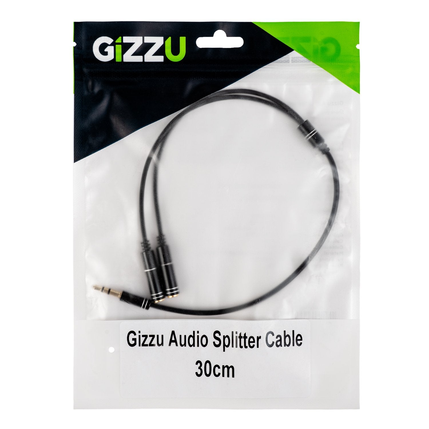 Gizzu 3-Pole Audio Splitter Cable – Black Gizzu