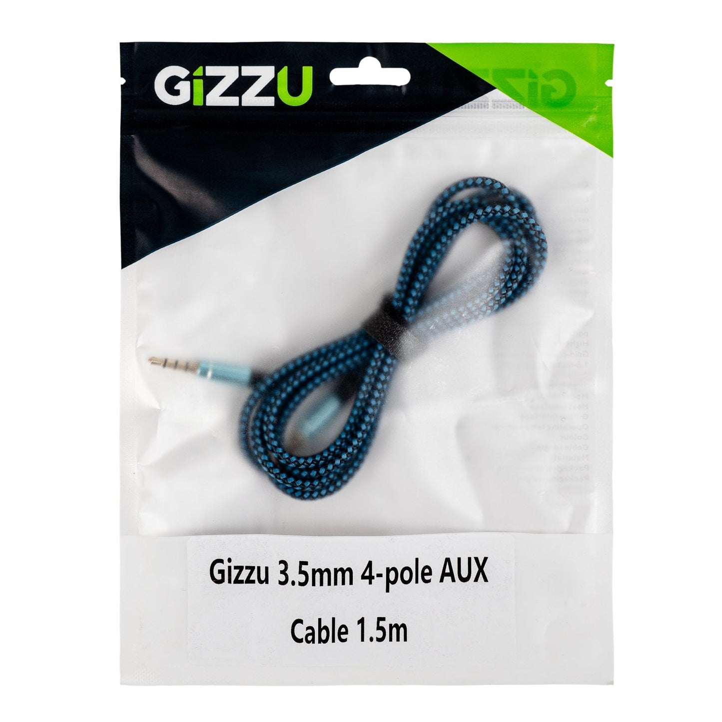 Gizzu 3.5mm AUX Cable 1.5m – Black/Blue Gizzu