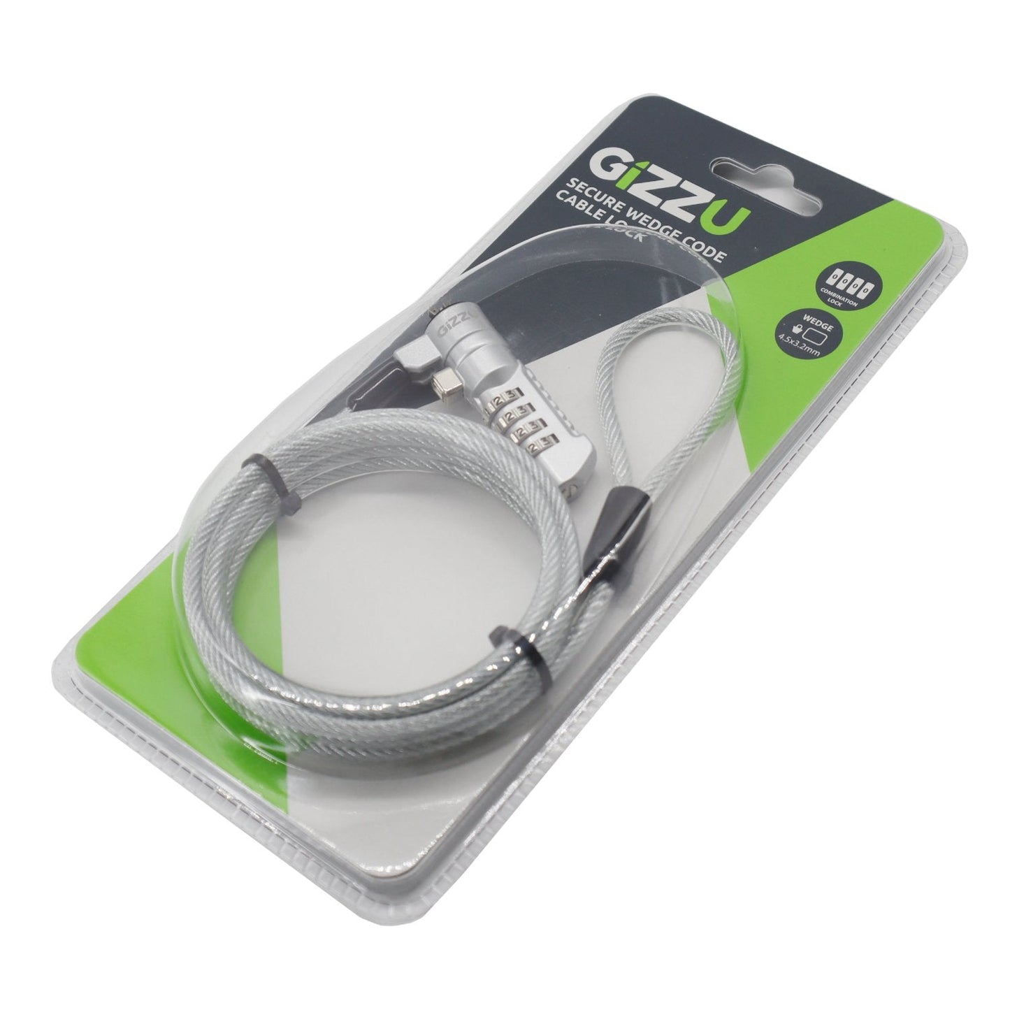 Gizzu Secure Wedge Code Cable Lock 1.8m GIZZU