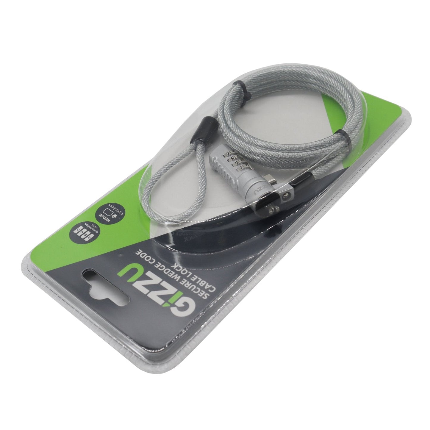 Gizzu Secure Wedge Code Cable Lock 1.8m GIZZU