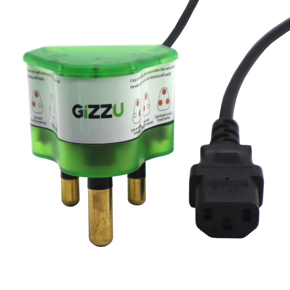 Gizzu Surge Protector 10A Kettle Plug Cable 1.5M Gizzu