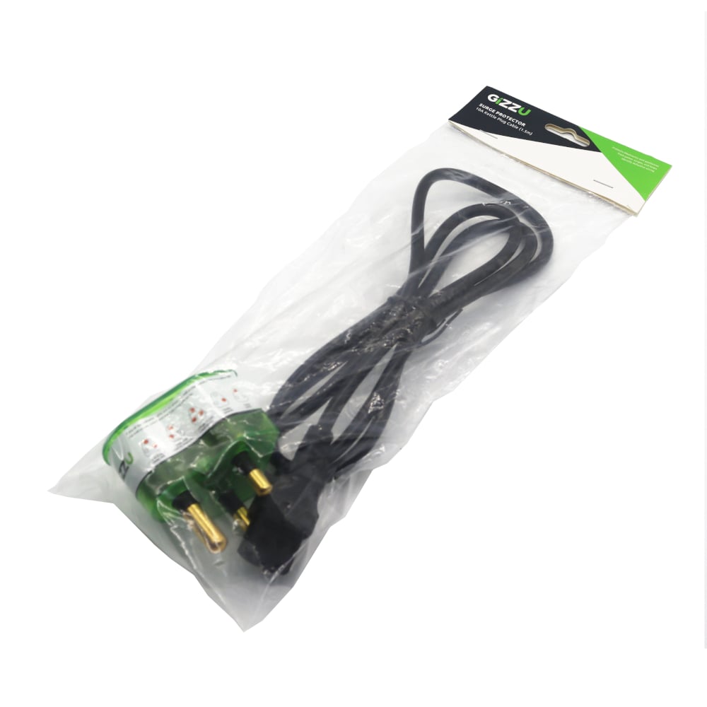 Gizzu Surge Protector 10A Kettle Plug Cable 1.5M Gizzu