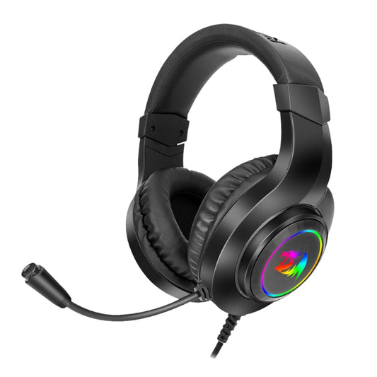 REDRAGON Over-Ear HYLAS Aux (Mic & Headset)|USB (Power Only) RGB Gaming Headset – Black Redragon