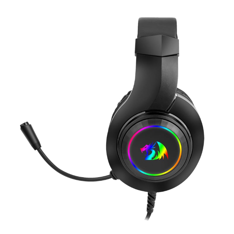 REDRAGON Over-Ear HYLAS Aux (Mic & Headset)|USB (Power Only) RGB Gaming Headset – Black Redragon