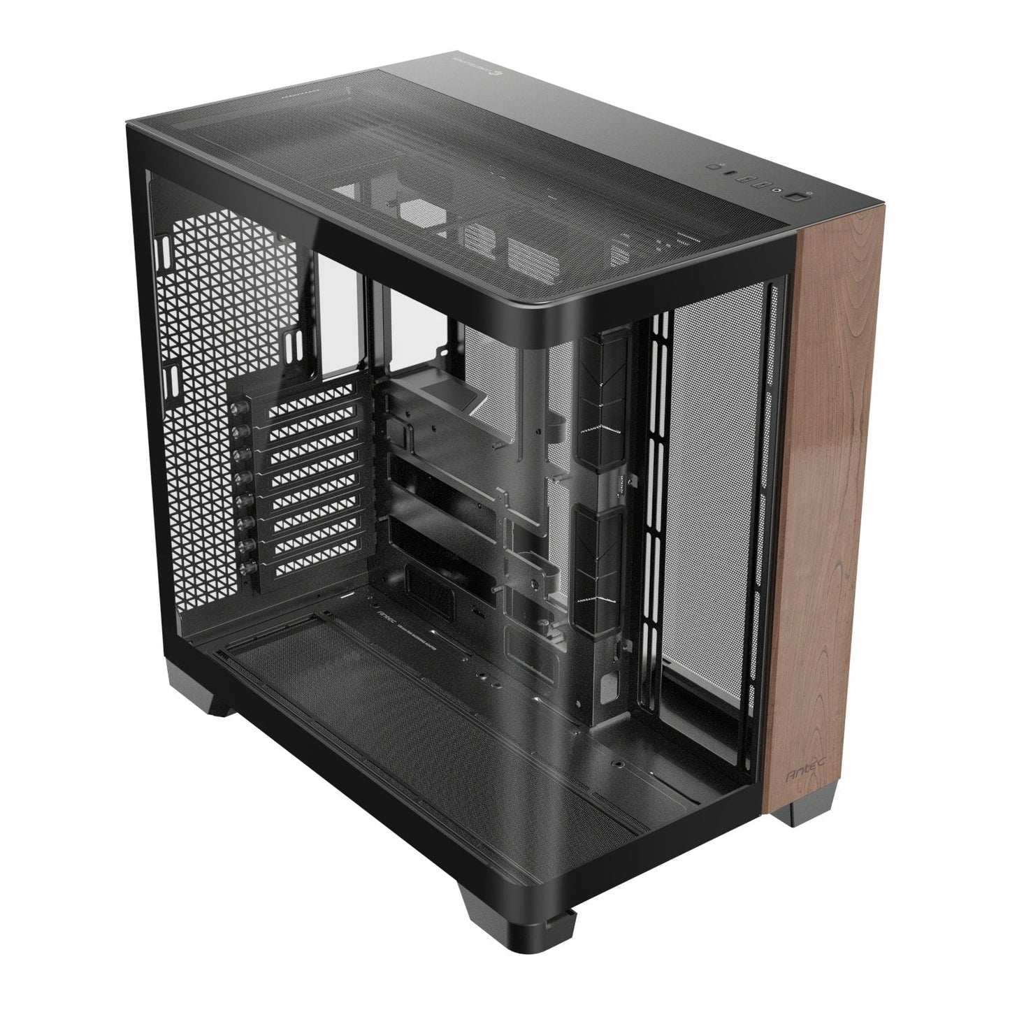 Antec C8 Curved Wood E-ATX | ATX | Micro-ATX | ITX Dual Chamber Gaming Chassis – Black Antec