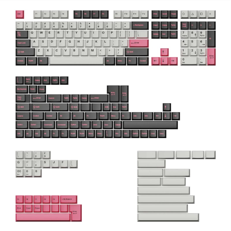 Keychron Double Shot Cherry PBT Keycap Full Keycap Set – Dolch Pink Keychron
