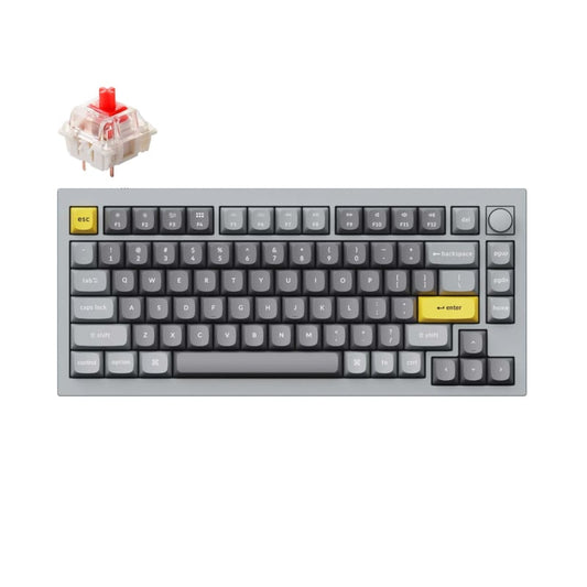 Keychron Q1 75% Red G Pro Switches Aluminium RGB Wired Keyboard – Grey Keychron