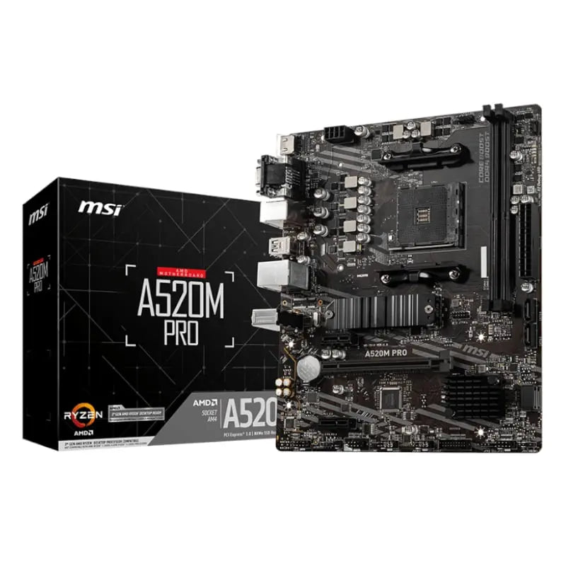 MSI A520M-PRO AMD AM4 MATX Gaming Motherboard MSI