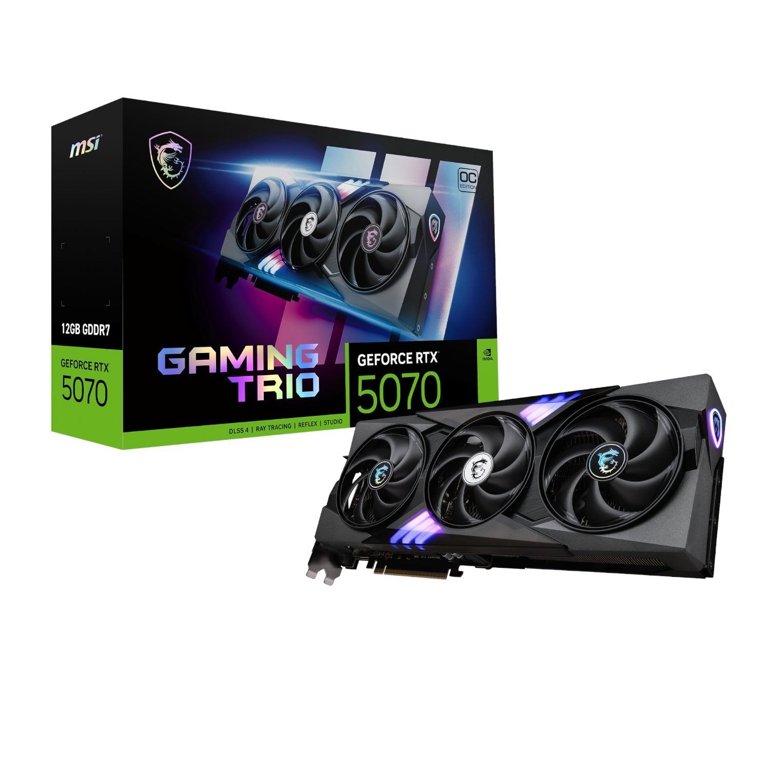 MSI GeForce RTX 5070 GAMING TRIO OC 12GB Graphics Card – Black MSI
