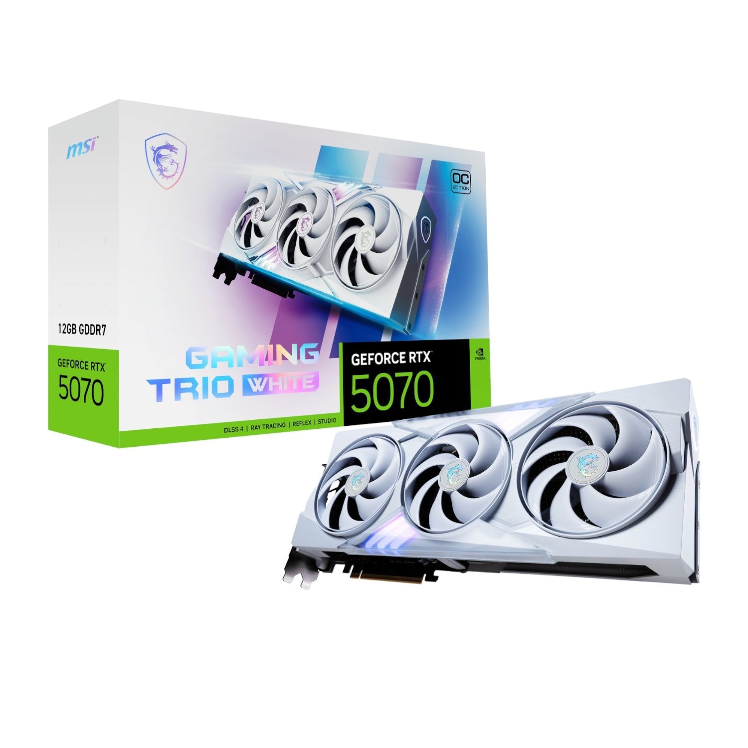 MSI GeForce RTX 5070 GAMING TRIO OC 12GB Graphics Card – White MSI