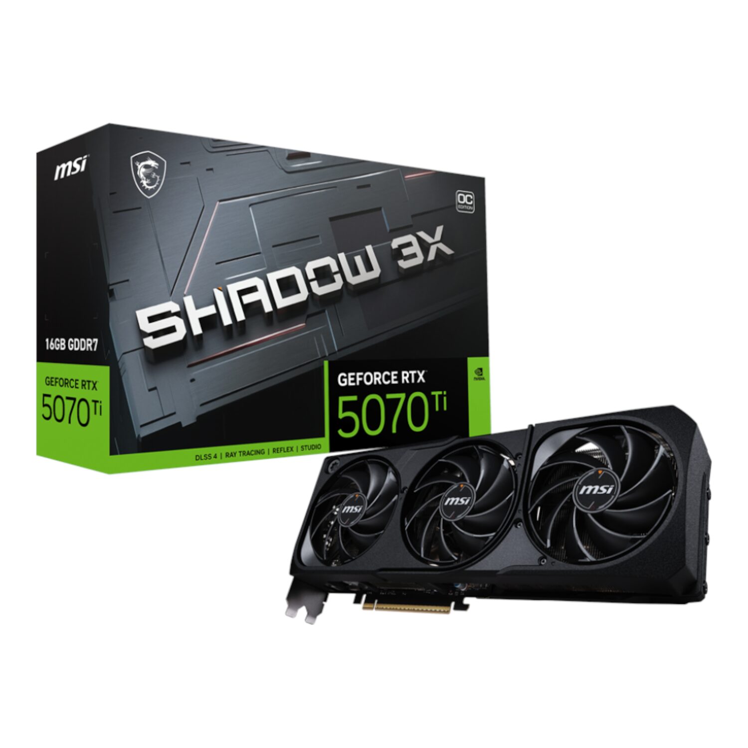 MSI GeForce RTX 5070 Ti 16GB GDDR7 SHADOW 3X OC Graphics Card MSI