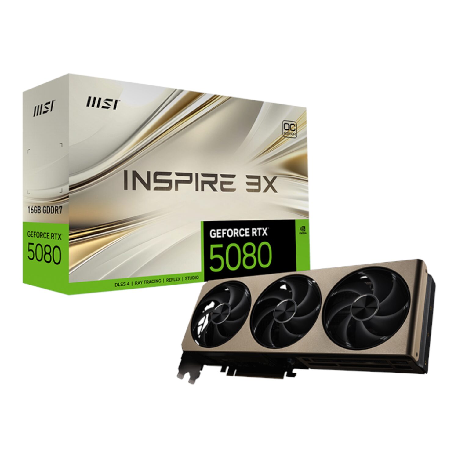 MSI GeForce RTX 5080 16GB INSPIRE 3X OC Graphics Card MSI