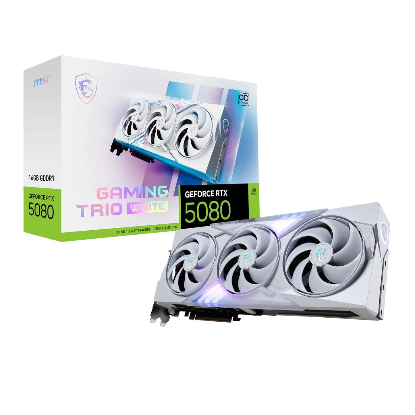 MSI GeForce RTX 5080 GAMING TRIO OC 16G Graphics Card – White MSI