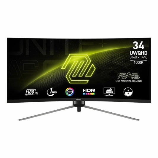 MSI MAG345CQR 34″ Curved Gaming Monitor 3440×1440 (UWQHD) VA 1ms 180Hz MSI