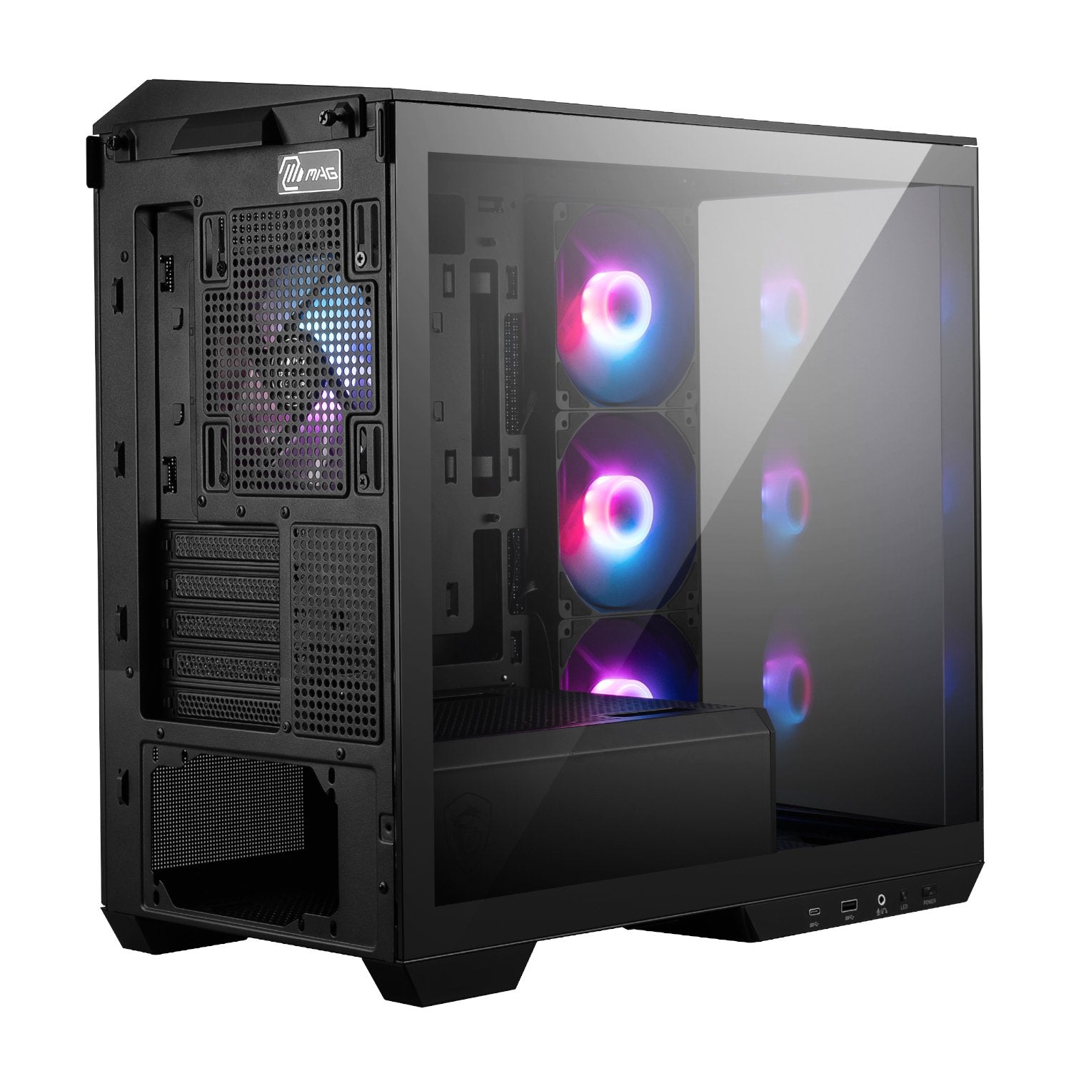 MSI MAG PANO M100R PZ M-ATX ARGB Gaming Chassis – Black MSI