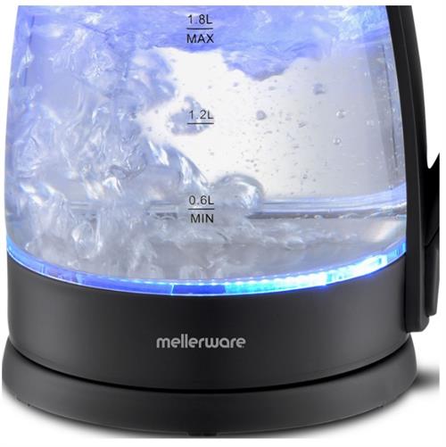 Mellerware Kettle 360 Degree Cordless Kettle Glass Black Mellerware