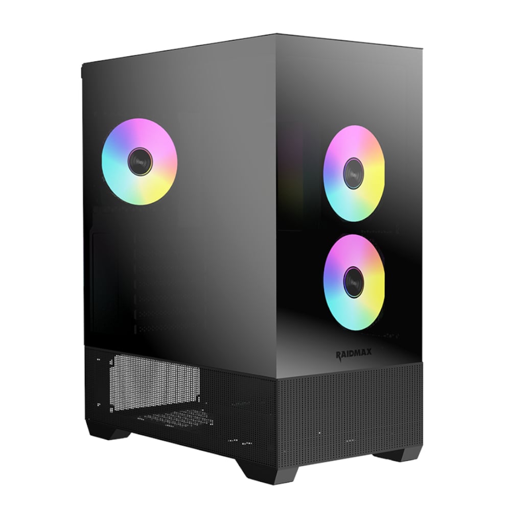 Raidmax I801 AIR CHROME E-ATX |ATX | Micro-ATX | Mini-ITX ARGB Mid-Tower Gaming Chassis – Black Raidmax
