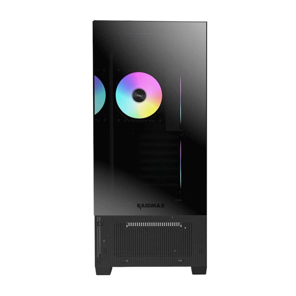 Raidmax I801 AIR CHROME E-ATX |ATX | Micro-ATX | Mini-ITX ARGB Mid-Tower Gaming Chassis – Black Raidmax