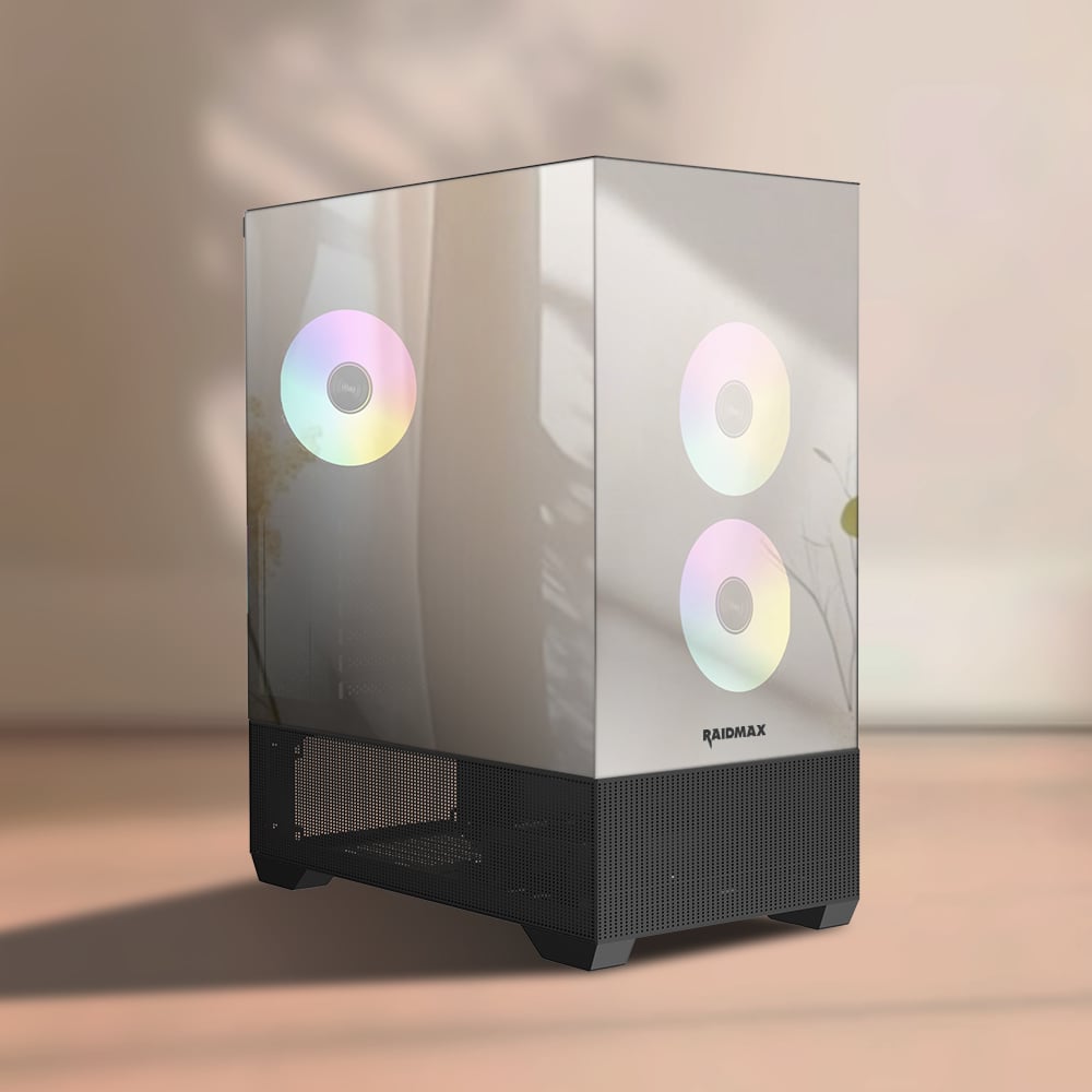 Raidmax I801 AIR CHROME E-ATX |ATX | Micro-ATX | Mini-ITX ARGB Mid-Tower Gaming Chassis – Black Raidmax