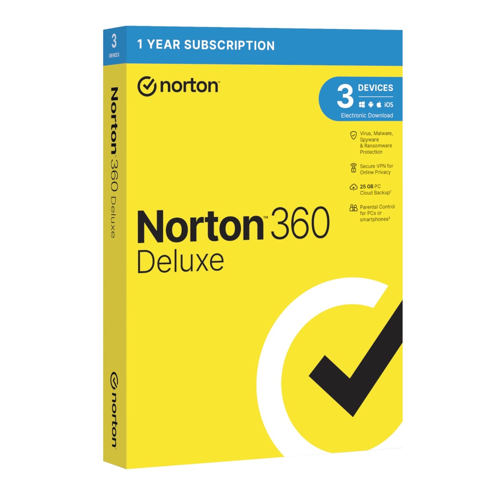 Norton 360 Deluxe (3 Device/Up to 25GB) Norton