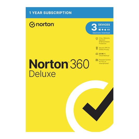 Norton 360 Deluxe 25GB – 3 Devices (Physical Package) Norton