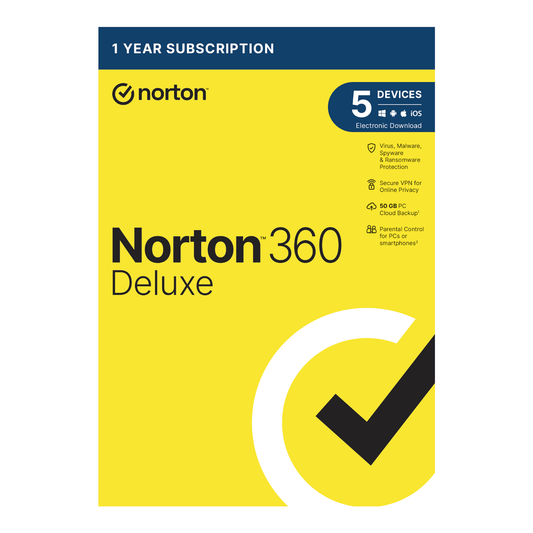 Norton 360 Deluxe 50GB – 5 Devices (Physical Package) Norton