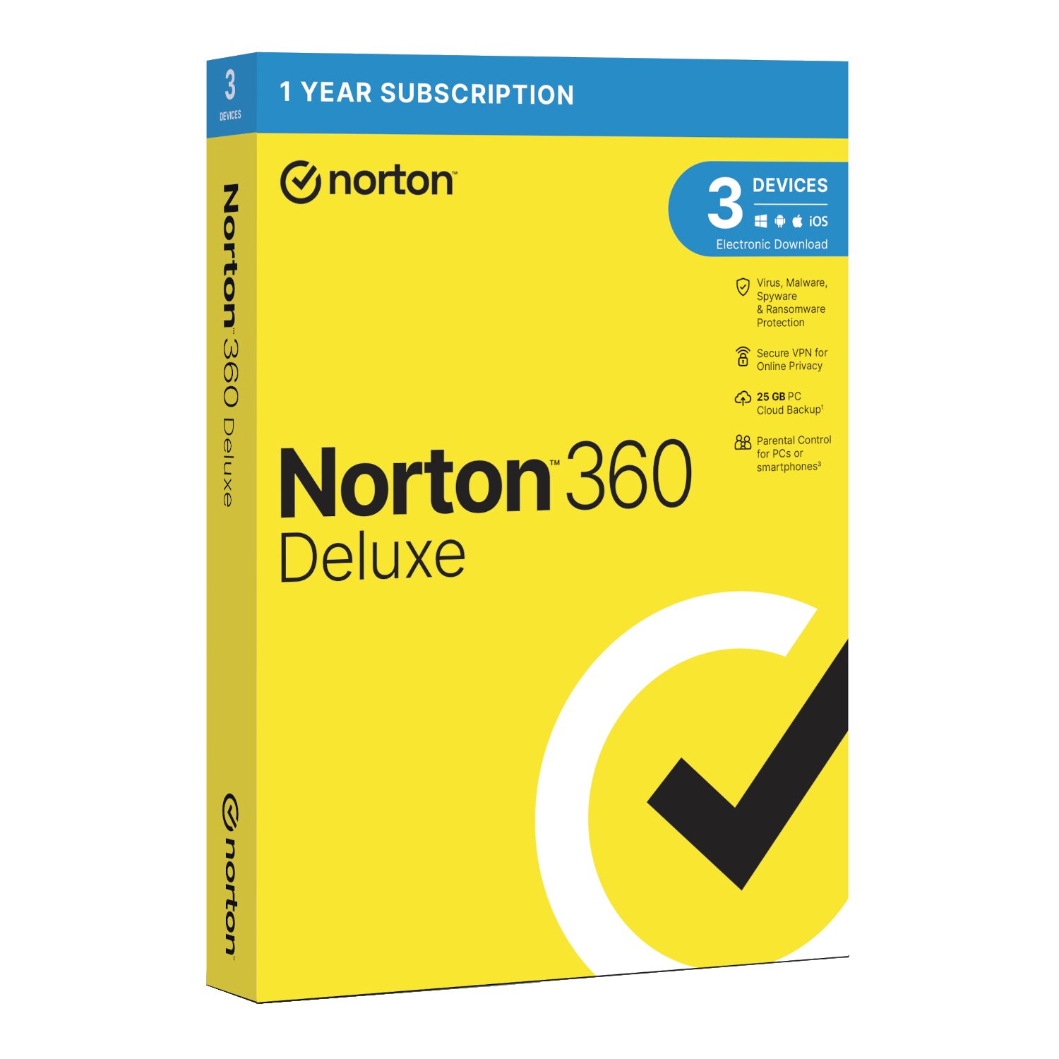 Norton 360 Deluxe 25GB – 3 Devices (Physical Package) Norton